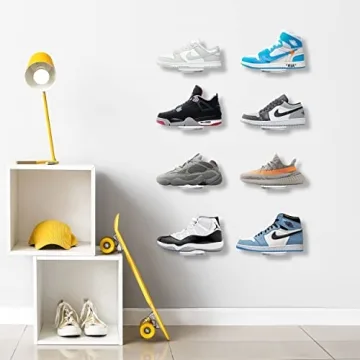 Houseables Acrylic Shoe Display - Wall Mounted Shoe Shelves