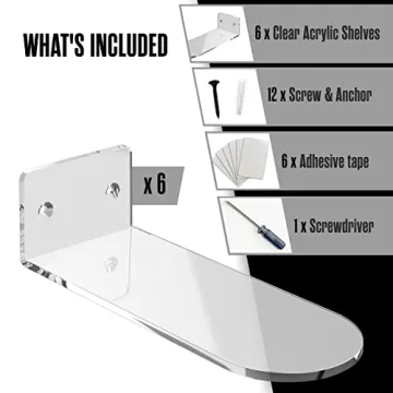 Houseables Acrylic Shoe Display - Wall Mounted Shoe Shelves