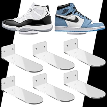 Houseables Acrylic Shoe Display - Wall Mounted Shoe Shelves