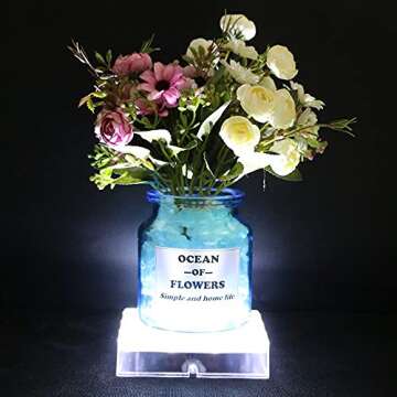 Acmee 5 inch Acrylic Square LED Vase Base Ligtht, LED Base Light with 16 LEDs for Vases Table Centerpiece Decoration, LED Base Battery Operated/USB Cable 2 Functions(White Light)