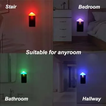 Cattosso Sensor LED Mushroom Night Light Plug in Mushroom Lamp 7 Color Changing Mushroom LED Light Night Lights for Kids Adults NightLight for Bedroom,Bathroom,Toilet,Hallway,Stairs,Kitchen，Nursery