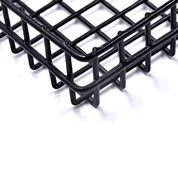 Black Metal Wire Hanging Basket, Multifunction Creative Mesh Wall Grid Holder Storage Organizer Plant Holder Shelf Flower Pots Black Coated
