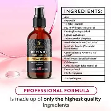 InstaSkincare DOUBLE SIZED (2Oz) Retinol Serum for Face with Hyaluronic Acid + Vitamin E and A + Aloe Vera Anti-Aging Serum Pore Tightener Fade Dark Spots Clinical Strength Formula