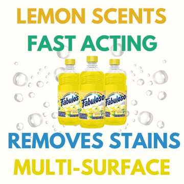 Fabuloso All Purpose Cleaner Lemon, Fabuloso Floor Cleaner, Multi-Purpose Cleaner (Pack of 3)