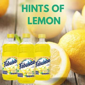 Fabuloso All Purpose Cleaner Lemon, Fabuloso Floor Cleaner, Multi-Purpose Cleaner (Pack of 3)