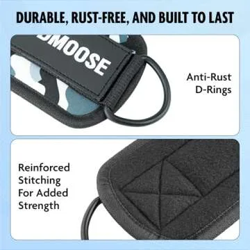 DMoose Fitness Ankle Straps for Cable Machines - One Size Fit with Premium Padding, Glute Kickback Ankle Strap for Women & Men, Cable Attachments for Gym & Booty Workouts (Grey Camo - Single)