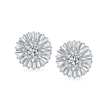 Bridal CZ Clip On Earrings for Women Non Pierced Ears