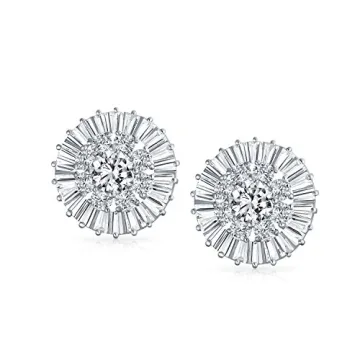 Bridal CZ Clip On Earrings for Women Non Pierced Ears