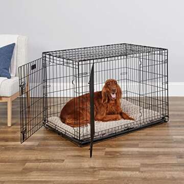 MidWest Homes for Pets Newly Enhanced Double Door iCrate Dog Crate, Includes Leak-Proof Pan, Floor P...