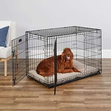 MidWest Homes for Pets Newly Enhanced Double Door iCrate Dog Crate, Includes Leak-Proof Pan, Floor P...
