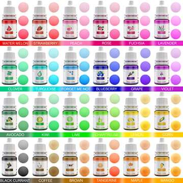 24 Color Food Coloring - Concentrated Liquid Cake Food Coloring Set for Baking, Decorating, Icing an...
