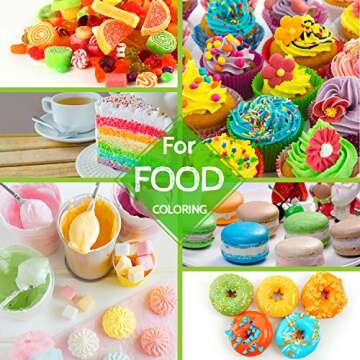 24 Color Food Coloring - Concentrated Liquid Cake Food Coloring Set for Baking, Decorating, Icing and Cooking - Rainbow Food Colors Dye for DIY Handmade Crafts Making - .25 fl. Oz. Bottles