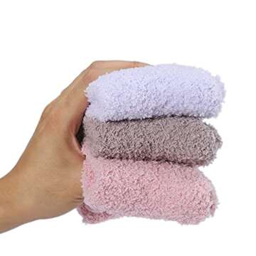 Oricordis Cozy Fuzzy Socks for Women - 5 Pairs Warm Plush