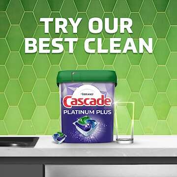 Cascade Platinum Plus ActionPacs Dishwasher Detergent Pods, Dishwasher Soap, Cleaning Supplies, Mountain, 62 Count