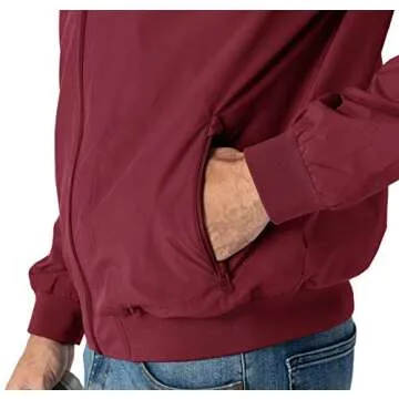 Rdruko Men's Bomber Jacket Lightweight Casual Stylish Fashion Jacket Wind Breakers(Wine Red, US XXXL)