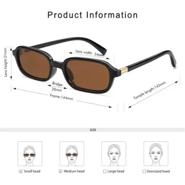 Appassal Retro Rectangular Sunglasses Stylish Durable UV Protection