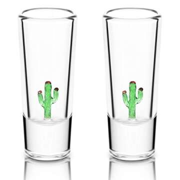 ICING ON THE CAKE IOC Baja Collection Authentic Mexican Artisanal Tequila Shot Glasses with Glass Bl...