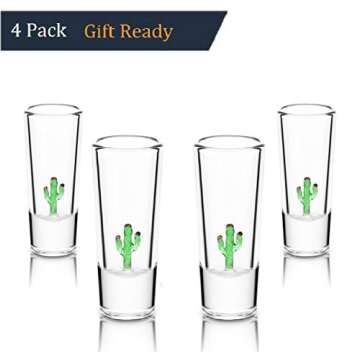 Artisanal Tequila Shot Glasses with Unique Cactus Design