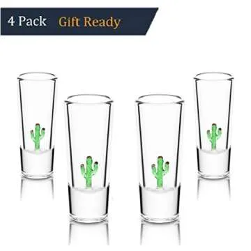 Artisanal Tequila Shot Glasses with Unique Cactus Design