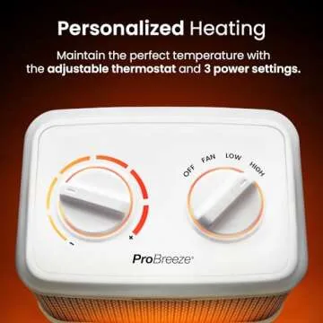 Compact Pro Breeze Electric Space Heater for Indoor Use