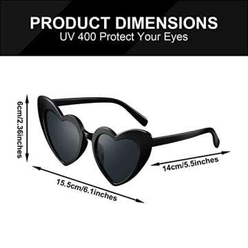 Frienda Heart Shaped Sunglasses - Vintage Style for Women