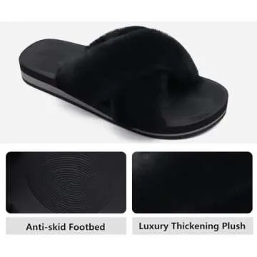 COFACE Women’s Fuzzy Slides: Chic & Comfortable Footwear
