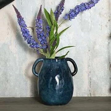 Tanvecle Blue Ceramic Vase - Stylish Home Decor