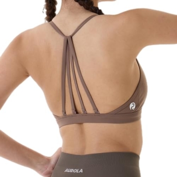 AUROLA Mercury Workout Sports Bras Women Athletic Removable Padded Backless Strapy Gym Yoga Crop Top...