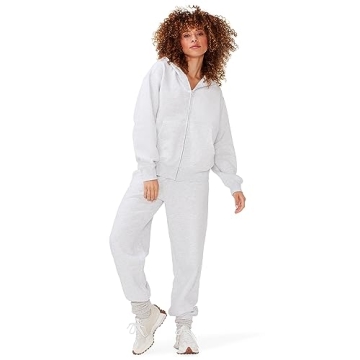 KUT & SO Women's Oversized Sweatsuit - Cozy 2-Piece Lounge Set in Heather Gray