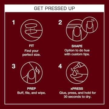 OPI xPRESS/ON Press on Nails | Short Round Dark Solid Nail Art Press On Nails | With Nail Glue | Long Lasting, Reusable, Non-damaging