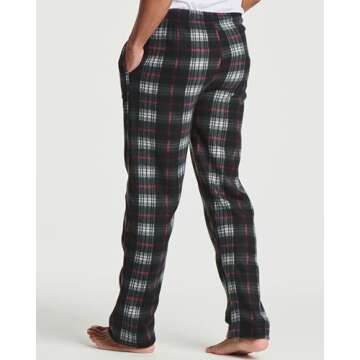 3 Pack: Mens Pajama Pants Lounge Fleece Buffalo Plaid Men PJ Bottoms Sleep Pockets Christmas Microfleece Men Pajamas Pjs Sleeping Sleepwear Night Knit Fluffy Winter Warm Sleeping Fuzzy Set 5-L