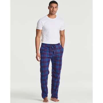 3 Pack: Mens Pajama Pants Lounge Fleece Buffalo Plaid Men PJ Bottoms Sleep Pockets Christmas Microfleece Men Pajamas Pjs Sleeping Sleepwear Night Knit Fluffy Winter Warm Sleeping Fuzzy Set 5-L