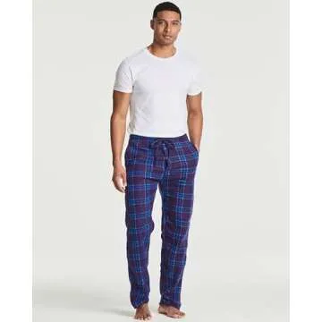 3 Pack: Mens Pajama Pants Lounge Fleece Buffalo Plaid Men PJ Bottoms Sleep Pockets Christmas Microfleece Men Pajamas Pjs Sleeping Sleepwear Night Knit Fluffy Winter Warm Sleeping Fuzzy Set 5-L