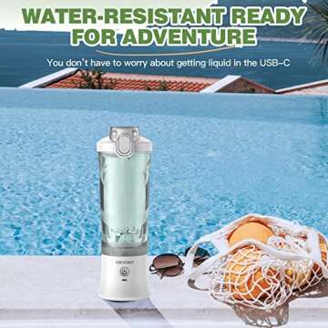 Portable Blender Personal Blender for Shakes and Smoothies with 20 Oz Travel Cup and Lid for Traveling, Outdoor, Gym, Office. (White)