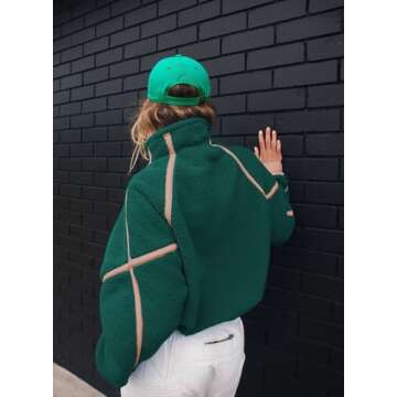 Kumufenc Women's Fleece Half Zip Pullover for Comfort