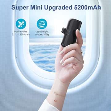 [2 Packs] Small Portable Charger 5200mAh, PD Fast Charging USB C Power Bank, Cordless Android Phone Charger Battery Pack Compatible with Samsung Galaxy S23/S22/S20, Moto, LG, Google Pixel etc.