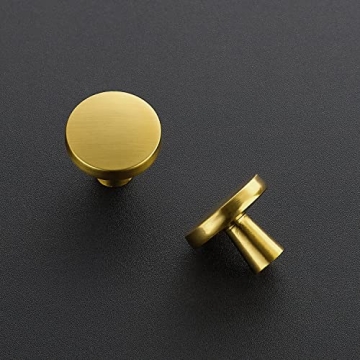 Ravinte 25 Pack Solid Brushed Brass Cabinet Knobs
