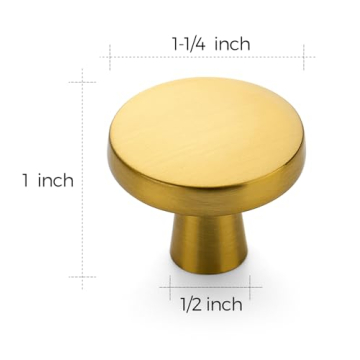 Ravinte 25 Pack Solid Brushed Brass Cabinet Knobs