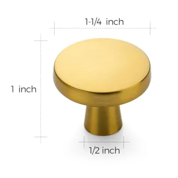 Ravinte 25 Pack Solid Brushed Brass Cabinet Knobs