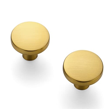 Ravinte 25 Pack Solid Brushed Brass Cabinet Knobs