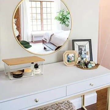 Stylish Hudson Bamboo Lidded Storage Bins Set of 4 - Organize Effortlessly