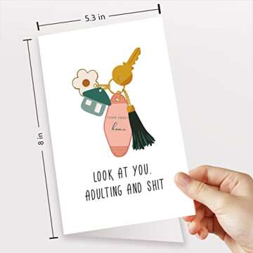 Spercy Funny Housewarming Card for Friends - Happy New Home, Rude Moving, New House Congratulation