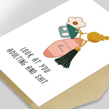 Spercy Funny Housewarming Card for Friends - Happy New Home, Rude Moving, New House Congratulation