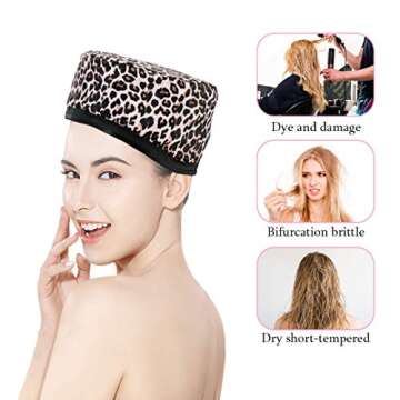 Hair Treatment Steam Cap Deep Conditioning Heat Cap Electric Heat Therapy and Thermal Spa Hair Styling Steamer Hat