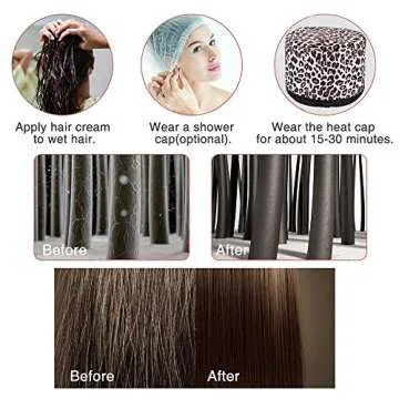 Hair Treatment Steam Cap Deep Conditioning Heat Cap Electric Heat Therapy and Thermal Spa Hair Styling Steamer Hat