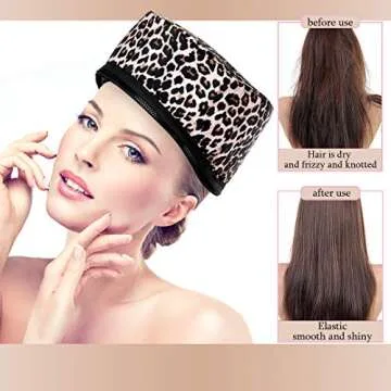 Hair Treatment Steam Cap Deep Conditioning Heat Cap Electric Heat Therapy and Thermal Spa Hair Styling Steamer Hat