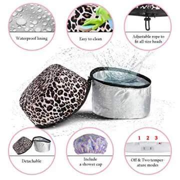 Hair Treatment Steam Cap Deep Conditioning Heat Cap Electric Heat Therapy and Thermal Spa Hair Styling Steamer Hat