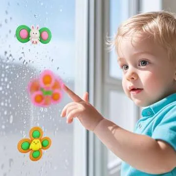 Anditoy 3 Pack Easter Suction Cup Spinner Toys for Kids