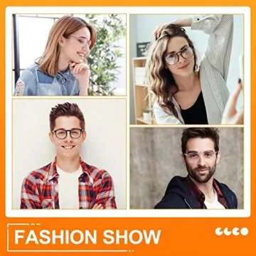 IBOANN Blue Light Blocking Glasses W/Gaming/Night Vision Cilps 4 Pack Round Fashion Retro Frame Eyew...