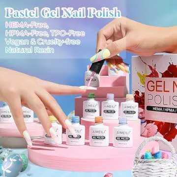 AIMEILI 12pcs Pastel Gel Nail Polish Set for Spring